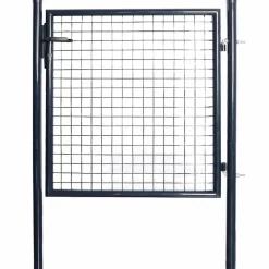 vidaXL Portail de jardin grillagé en acier galvanisé 100x100 cm gris