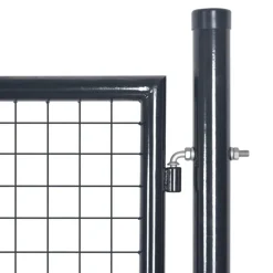 vidaXL Portail de jardin grillagé en acier galvanisé 100x100 cm gris