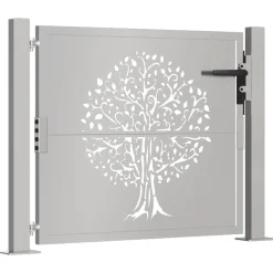 vidaXL Portail de jardin 100x75 cm en acier Corten motif arbre
