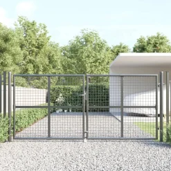 Clôtures & Barrières-vidaXL Portail de jardin grillagé 300 x 125 cm Acier galvanisé Anthracite