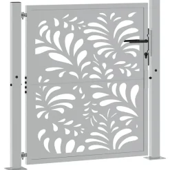 Clôtures & Barrières-vidaXL Portail de jardin 100x100 cm en acier patiné motif vagues Acier résistant aux intempéries/Marron