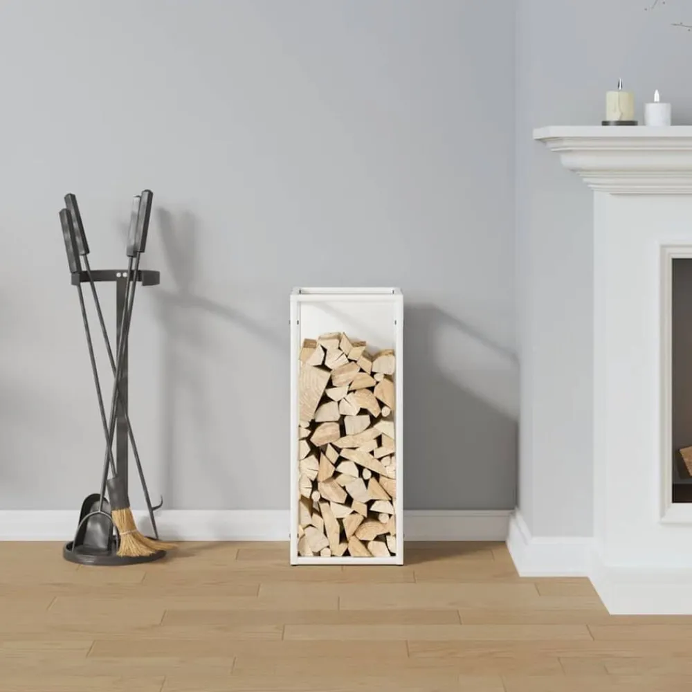 Accessoires Pour Cheminées & Poêles À Bois-vidaXL Portant de bois chauffage 25x25x60 cm Blanc