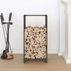Accessoires Pour Cheminées & Poêles À Bois-vidaXL Portant de bois chauffage 40x30x80 cm Vert olive