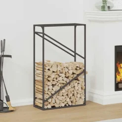 Accessoires Pour Cheminées & Poêles À Bois-vidaXL Portant de bois chauffage 60x25x100 cm Noir