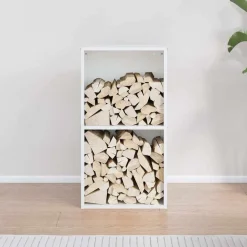 Accessoires Pour Cheminées & Poêles À Bois-vidaXL Portant de bois chauffage 40x30x75 cm Blanc
