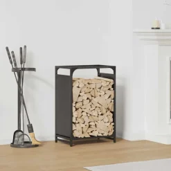 Accessoires Pour Cheminées & Poêles À Bois-vidaXL Portant de bois chauffage 44x28x65 cm Noir