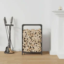 Accessoires Pour Cheminées & Poêles À Bois-vidaXL Portant de bois chauffage 44x28x65 cm Noir