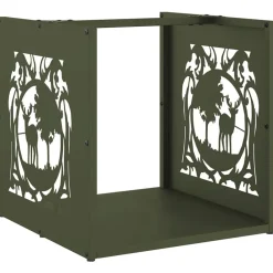 Accessoires Pour Cheminées & Poêles À Bois-vidaXL Portant de bois chauffage 40x40x40 cm Vert olive
