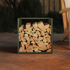 Accessoires Pour Cheminées & Poêles À Bois-vidaXL Portant de bois chauffage 40x40x40 cm Vert olive