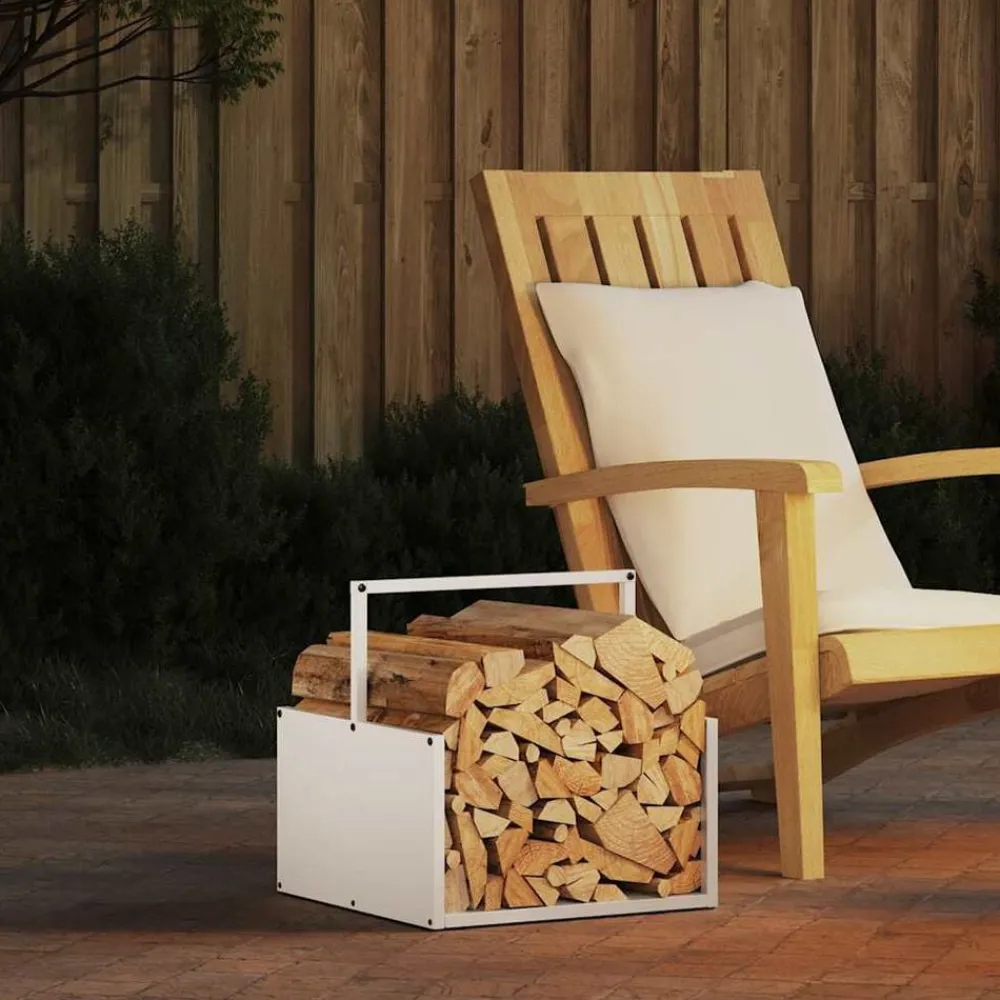 Accessoires Pour Cheminées & Poêles À Bois-vidaXL Portant de bois chauffage 40x40x40 cm Blanc