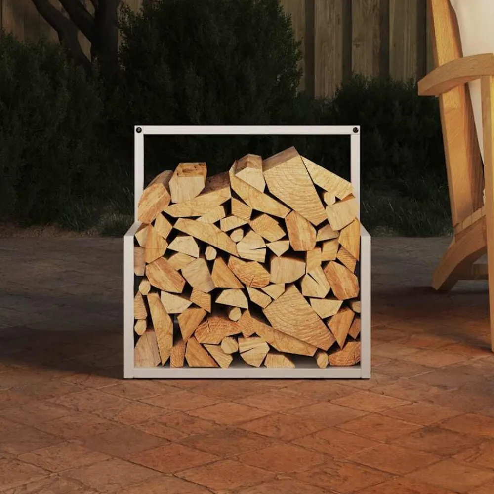 Accessoires Pour Cheminées & Poêles À Bois-vidaXL Portant de bois chauffage 40x40x40 cm Blanc