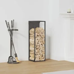 Accessoires Pour Cheminées & Poêles À Bois-vidaXL Portant de bois chauffage 25x25x80 cm Noir