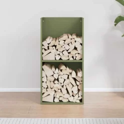 Accessoires Pour Cheminées & Poêles À Bois-vidaXL Portant de bois chauffage 40x30x80 cm Vert olive
