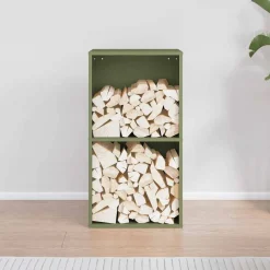 Accessoires Pour Cheminées & Poêles À Bois-vidaXL Portant de bois chauffage 40x30x75 cm Vert olive