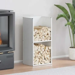 Accessoires Pour Cheminées & Poêles À Bois-vidaXL Portant de bois chauffage 40x30x80 cm Blanc
