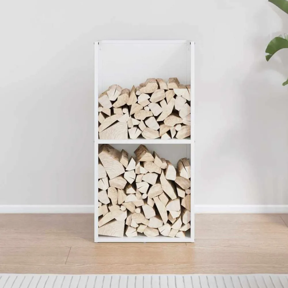 Accessoires Pour Cheminées & Poêles À Bois-vidaXL Portant de bois chauffage 40x30x80 cm Blanc