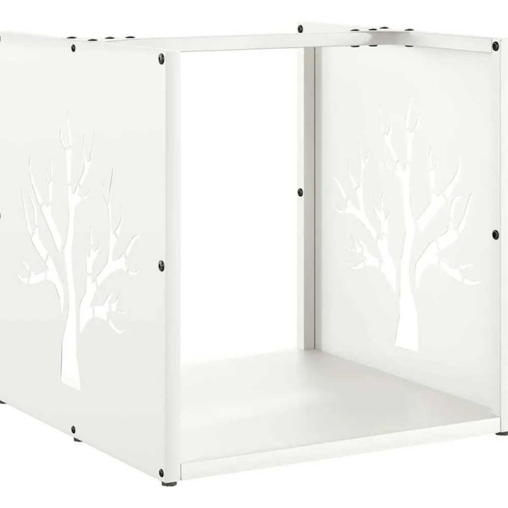 Accessoires Pour Cheminées & Poêles À Bois-vidaXL Portant de bois chauffage 40x40x40 cm Blanc