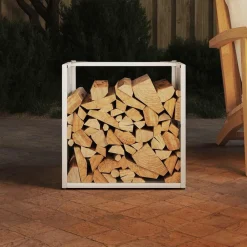 Accessoires Pour Cheminées & Poêles À Bois-vidaXL Portant de bois chauffage 40x40x40 cm Blanc
