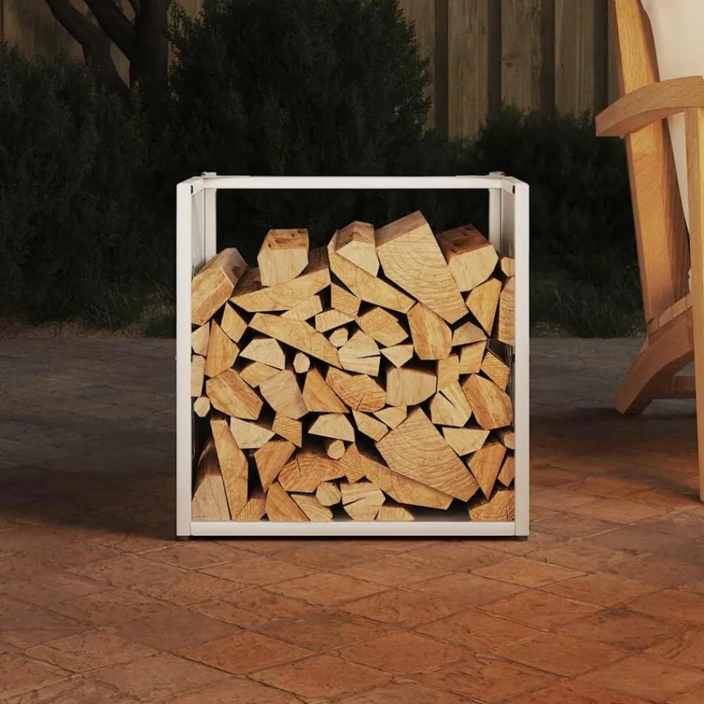 Accessoires Pour Cheminées & Poêles À Bois-vidaXL Portant de bois chauffage 40x40x40 cm Blanc