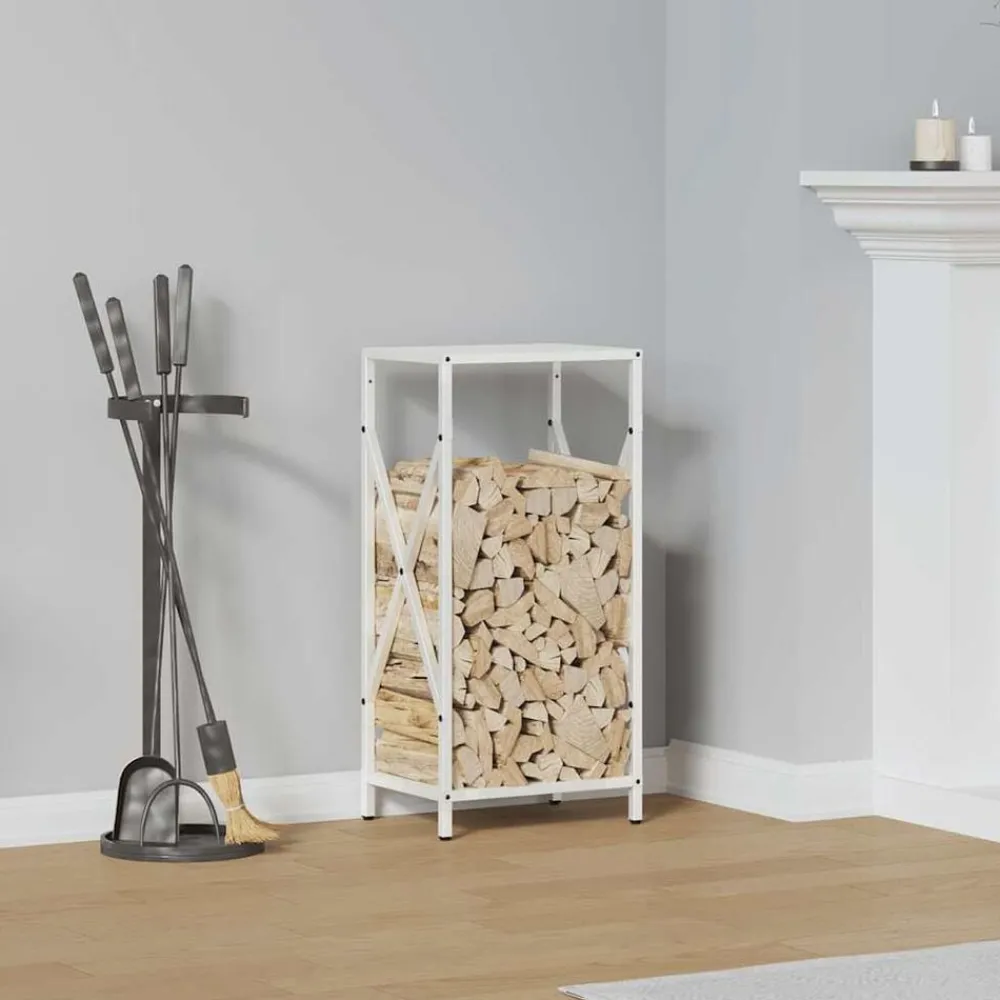Accessoires Pour Cheminées & Poêles À Bois-vidaXL Portant de bois chauffage 34x25x70 cm Blanc