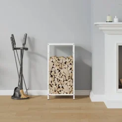 Accessoires Pour Cheminées & Poêles À Bois-vidaXL Portant de bois chauffage 34x25x70 cm Blanc