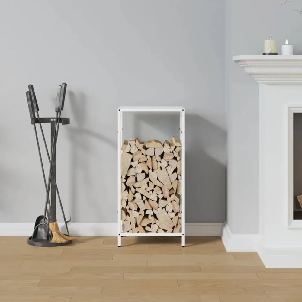 Accessoires Pour Cheminées & Poêles À Bois-vidaXL Portant de bois chauffage 34x25x70 cm Blanc