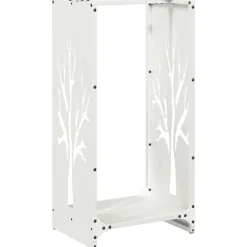 Accessoires Pour Cheminées & Poêles À Bois-vidaXL Portant de bois chauffage 40x30x80 cm Blanc