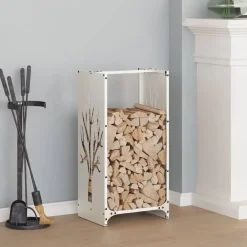 Accessoires Pour Cheminées & Poêles À Bois-vidaXL Portant de bois chauffage 40x30x80 cm Blanc