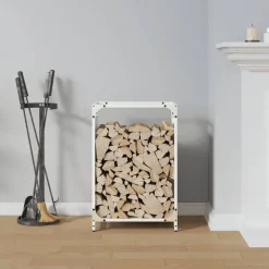 Accessoires Pour Cheminées & Poêles À Bois-vidaXL Portant de bois chauffage 44x28x65 cm Blanc