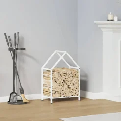 Accessoires Pour Cheminées & Poêles À Bois-vidaXL Portant de bois chauffage 40x25x60 cm Blanc