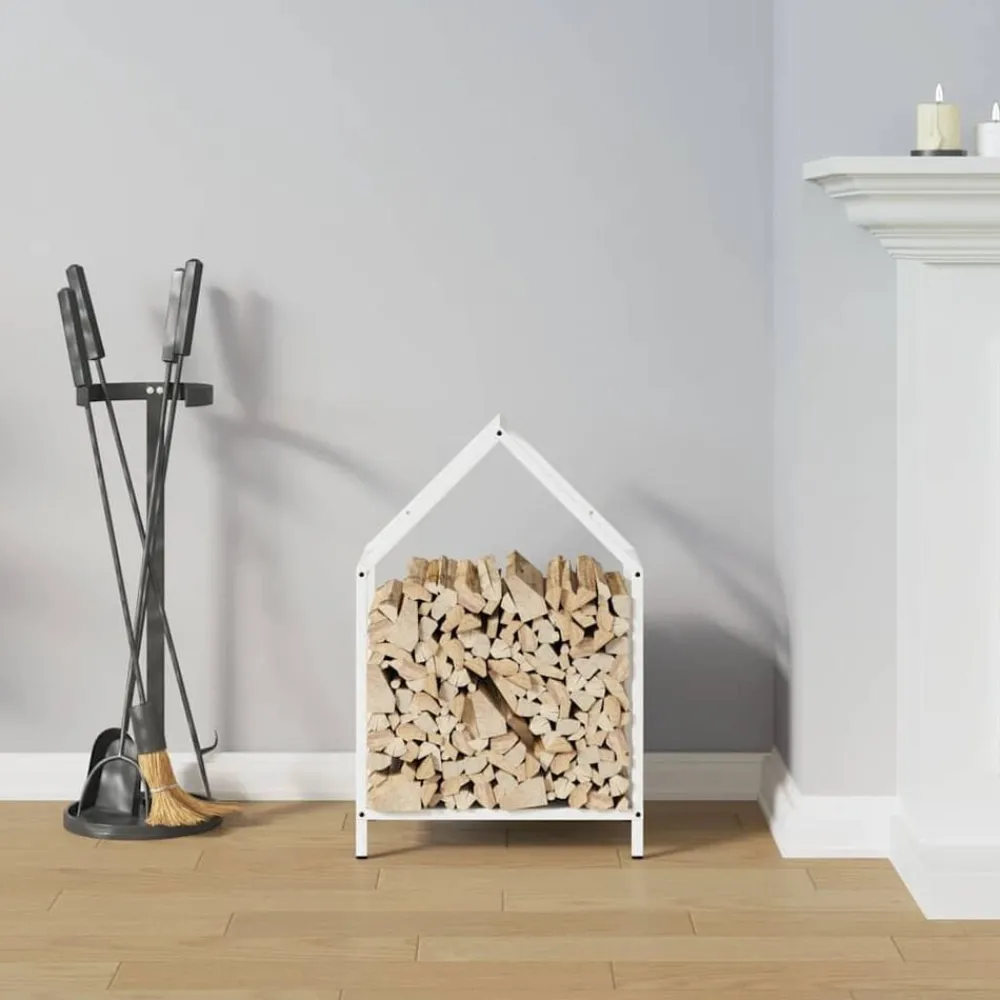 Accessoires Pour Cheminées & Poêles À Bois-vidaXL Portant de bois chauffage 40x25x60 cm Blanc