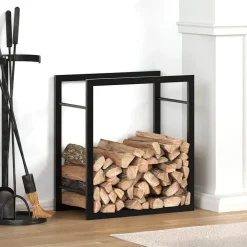 vidaXL Portant de bois de chauffage mat 50x28x56 cm Acier
