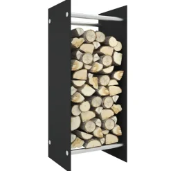 Accessoires Pour Cheminées & Poêles À Bois-vidaXL Portant de bois de chauffage 40x35x100 cm Verre trempé Noir