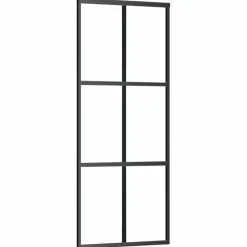 Matériaux De Construction-vidaXL Porte coulissante Verre ESG et aluminium 76x205 cm Noir