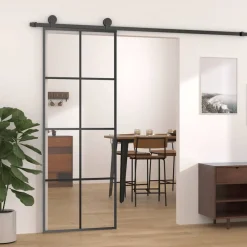 vidaXL Porte coulissante 76x205 cm Verre ESG et aluminium