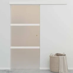 Matériaux De Construction-vidaXL Porte coulissante Verre ESG et aluminium 90x212 cm Argenté