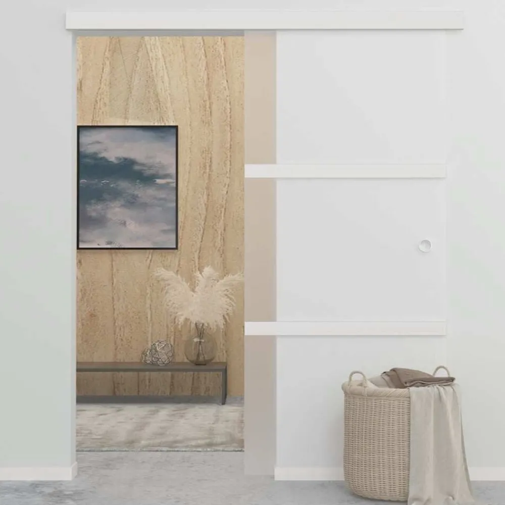 Matériaux De Construction-vidaXL Porte coulissante Verre ESG et aluminium 90x212 cm Argenté