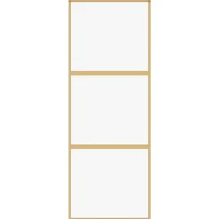 Matériaux De Construction-vidaXL Porte coulissante 76x205 cm verre ESG clair et aluminium Doré