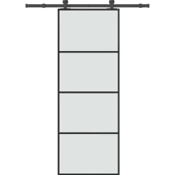 Matériaux De Construction-vidaXL Porte coulissante avec kit de quincaillerie 76x205 cm Verre ESG matt