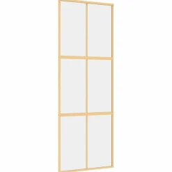 Matériaux De Construction-vidaXL Porte coulissante 76x205 cm verre ESG clair et aluminium Doré