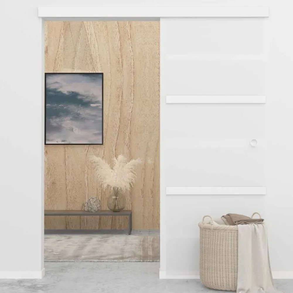 Matériaux De Construction-vidaXL Porte coulissante Verre ESG et aluminium 76x212 cm Argenté