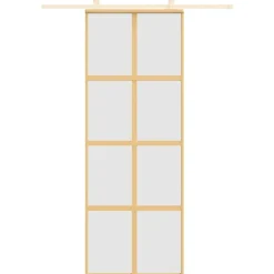 vidaXL Porte coulissante 76x205 cm verre ESG dépoli et aluminium