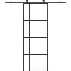 vidaXL Porte coulissante kit de quincaillerie noir 76x205 cm verre ESG