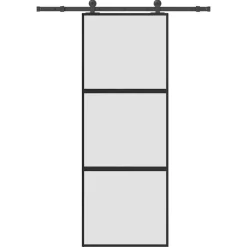 vidaXL Porte coulissante kit de quincaillerie trempé verre aluminium