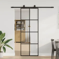 vidaXL Porte coulissante kit de quincaillerie 76x205 cm verre ESG