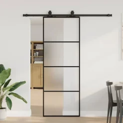 vidaXL Porte coulissante kit de quincaillerie 76x205 cm verre ESG