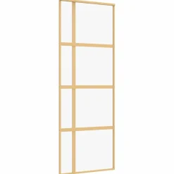 Matériaux De Construction-vidaXL Porte coulissante 76x205 cm verre ESG clair et aluminium Doré