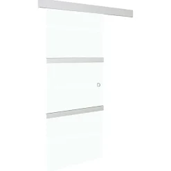 Matériaux De Construction-vidaXL Porte coulissante à butées Verre ESG et aluminium 76x205 cm