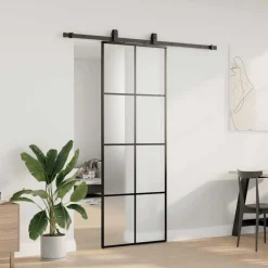 vidaXL Porte coulissante kit de quincaillerie 76x205 cm verre ESG