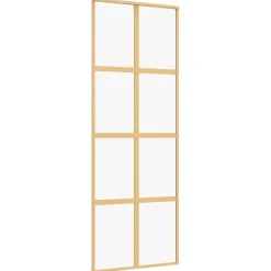 Matériaux De Construction-vidaXL Porte coulissante 76x205 cm verre ESG clair et aluminium Doré